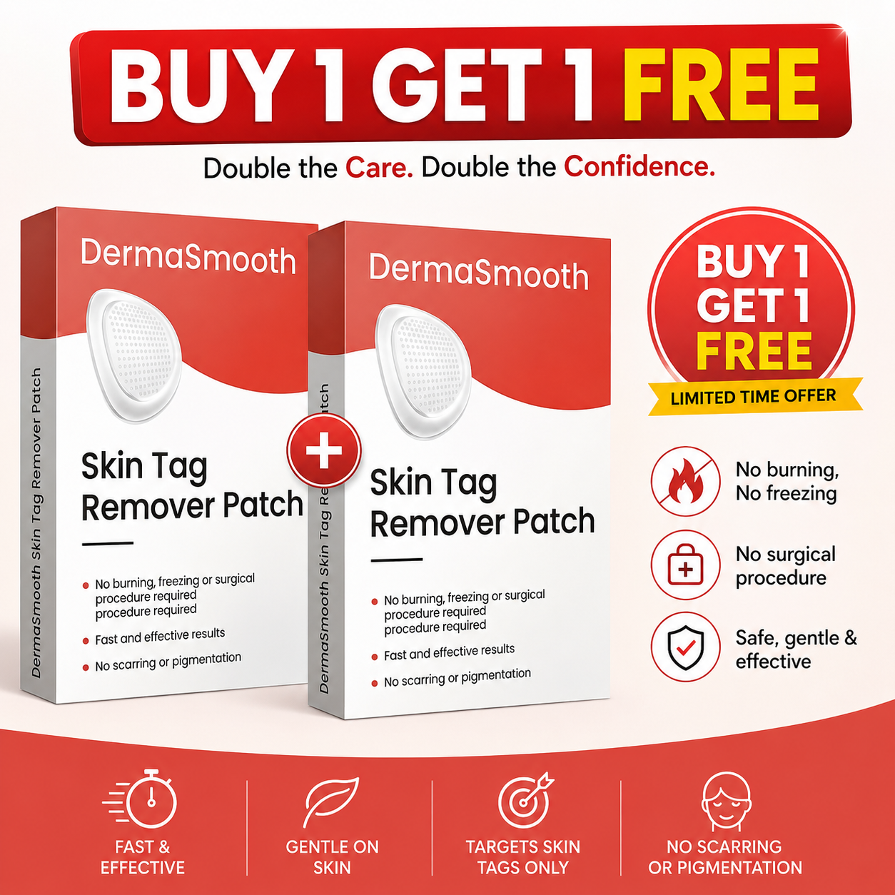 DermaSmooth Skin Tag Removal Patch (BUY 1 GET 1 FREE)